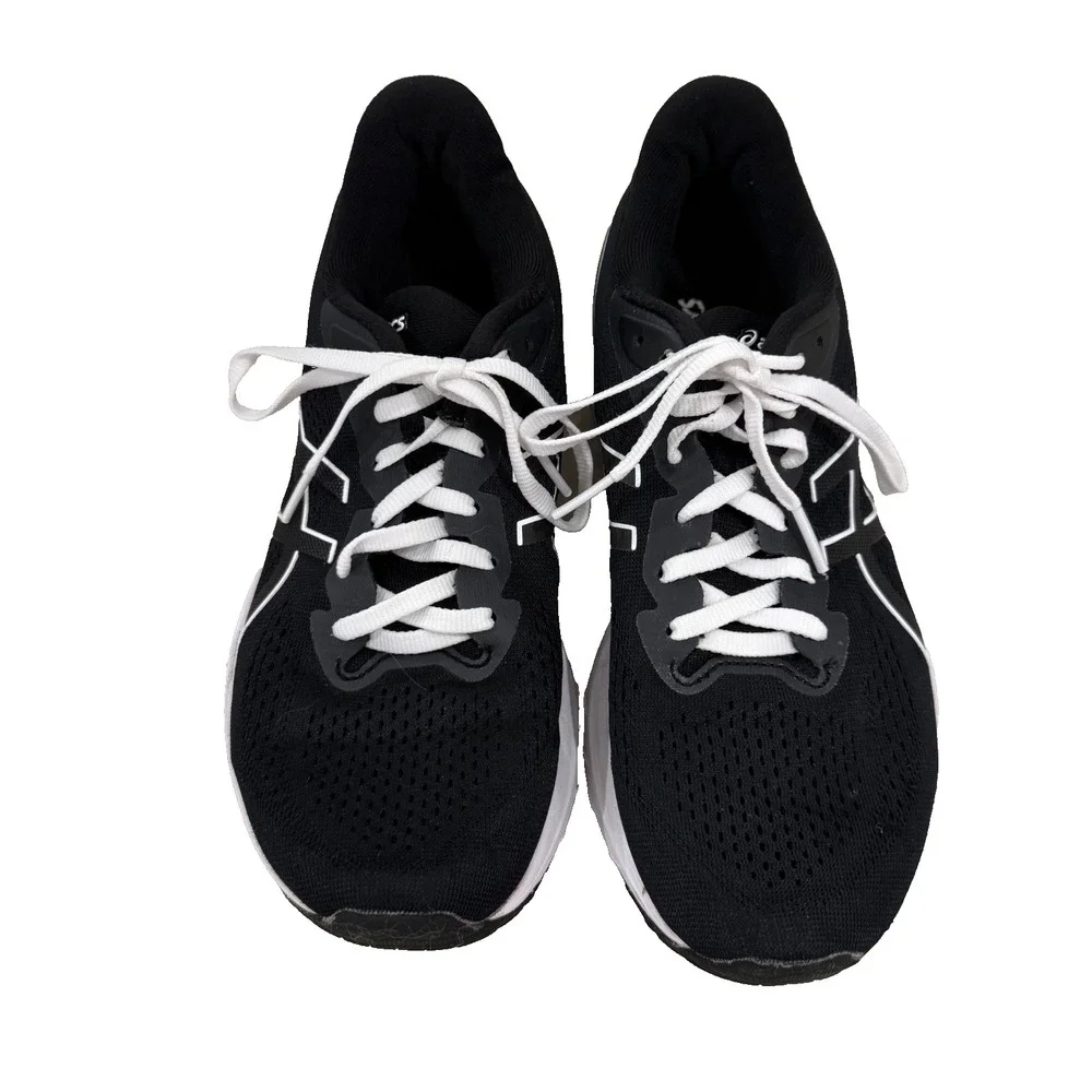ASICS GT-1000 12 Women's‎ Black Running Shoes/Sneakers; White Soles; Size 8 1/2